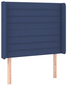 Testiera ad orecchio blu 103x16x118/128 cm in tessuto