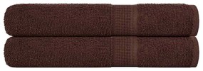 Asciugamani 2 Pz Marrone 100x200 Cm 360 G/m² 100% Cotone /