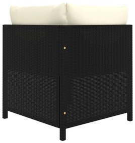 Set Divani da Giardino 9 pz con Cuscini in Polyrattan Nero