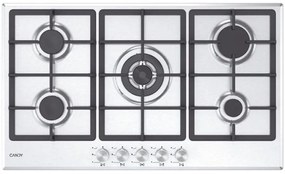 Moderna CHG93WX/1 Piano cottura Acciaio inox Da incasso 86 cm Gas 5 Fornelli - Candy