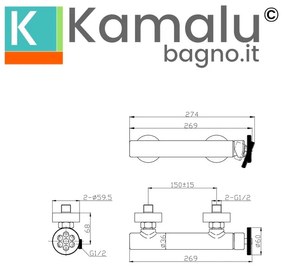 Kamalu - miscelatore doccia con rotella monocomando finitura lucida | inner-cromo