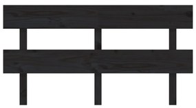 Testiera per letto nera 164x3x81 cm in legno massello di pino