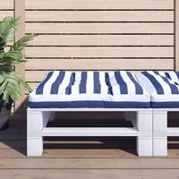 Cuscino per Pallet Strisce Bianche e Blu 70x70x12 cm in Tessuto 360484