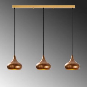 Lampadario a sospensione su cavo MUBA 3xE27/40W/230V in rame