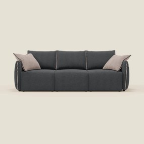 Flexar divano con 3 sedute allungabili schienale in piuma d'oca in bouclé impermeabile T07 antracite - rosa