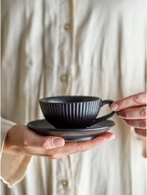 Tazzina per cappuccino nera in ceramica 200 ml Neri – Bloomingville