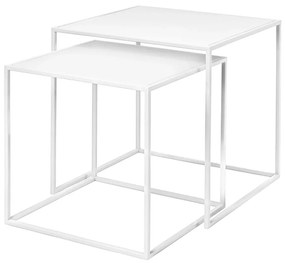 Set di 2 tavolini in metallo bianco 40x40 cm Fera - Blomus