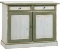 Madia credenza in legno bicolore cerato bianco/verde l.105 p.42 h.85