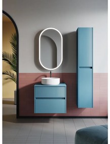 Mobile da bagno sotto lavabo Niwa blu laccato opaco L 59.5 x H 50 x P 45.5 cm 2 cassetti, lavabo non incluso