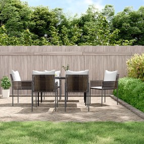 Sedie da giardino con cuscini 6pz marroni 54x61x83cm polyrattan