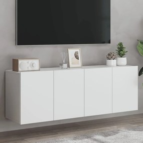 Mobili Tv A Parete 2pz Bianchi 60x30x41 Cm /