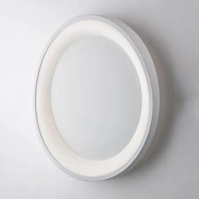 Plafoniera circolare in metallo e alluminio laccato bianco con led ...