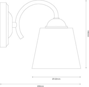 Applique PAFOS 1xE27/15W/230V, finitura cromo lucido