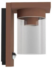 Applique Corten IP54 con Base E27 e Sensore di Movimento - Serie RIGA Base E27