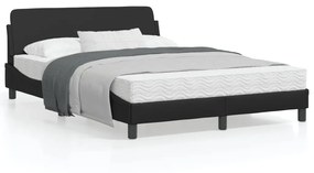 Giroletto Con Testiera Nero 140x200 Cm İn Similpelle /