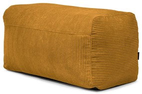 Puof a sacco color senape con rivestimento in velluto a coste Plus 100 Lounge – SLOWDOWN