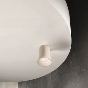 Lampada faretto da interno ROCK 8x10 cm in cemento Bianco e vetro soffiato