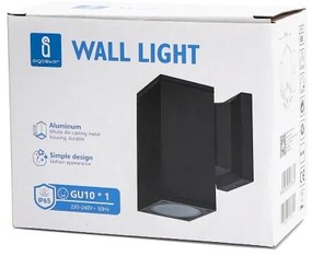 Aigostar - Applique da esterno 1xGU10/230V nero IP65 quadrato