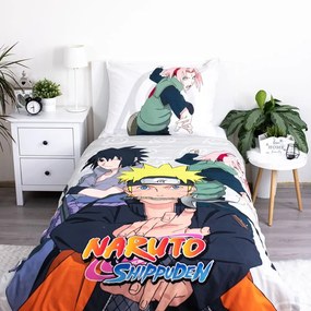 Set copripiumino e federa da bambini in cotone per letto singolo 140x200 cm Naruto – Jerry Fabrics