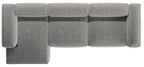 Divano angolare grigio chiaro (con penisola a sinistra/con chaise lounge) con rivestimento in velluto a coste Bergamo – Cosmopolitan Design