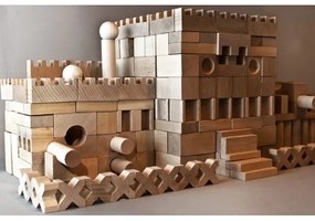 EkoToys - Blocchi di legno naturali 220 pz