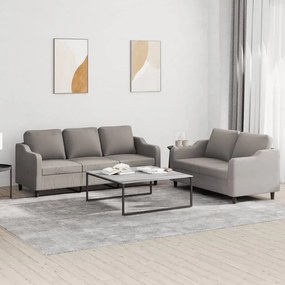 Set Di Divani 2 Pz Con Cuscini Tortora İn Tessuto /