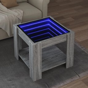 Tavolino Salotto Con Led Grigio Sonoma 53x53x45 Cm Multistrato /