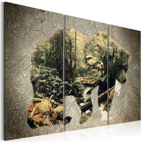 Quadro Orso nella foresta  Colore Marrone, Dimensioni e Misure 90x60