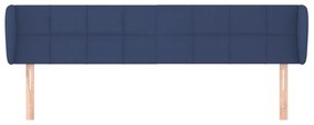 Testiera ad orecchio blu 163x23x78/88cm in tessuto
