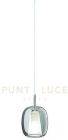 Vetro thelma 3 fume' d.19cm h.31cm 1 luce attacco e27 base d'attacc...