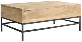 Tavolino rialzabile industriale legno di mango e metallo L110 cm YPSTER