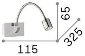 Applique Moderna Dynamo Metallo Ottone Brunito Led 3W 4000K Luce Naturale