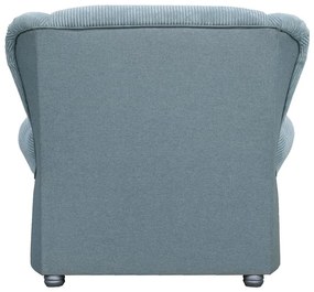 Chaise longue blu polveroso con rivestimento in velluto a coste Lord – Ropez