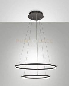 Giotto sospensione 2 luci nera d.60+d.40cm a led 3000k - 52w - 5320...