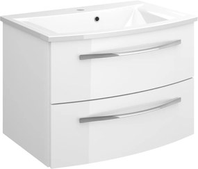 Mobile da bagno sospeso sotto lavabo L 70 x H 48 x P 48 cm bianco lucido, 2 cassetti PELIPAL Image