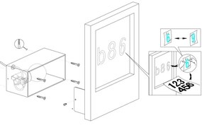 Eglo 98143 - Numero civico MONTEROS 1xE27/28W/230V IP44 bianco