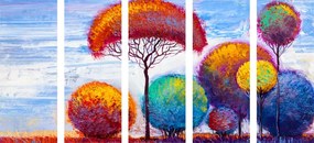 Quadri 5 pezzi – Foresta autunnale