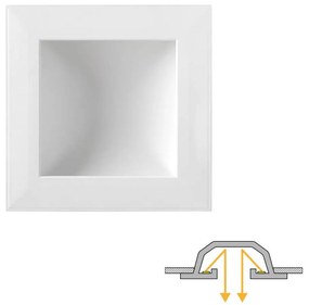 Faro LED da incasso Quadrato Luce INDIRETTA 12W Foro 130x130mm Colore Bianco Caldo 3.000K