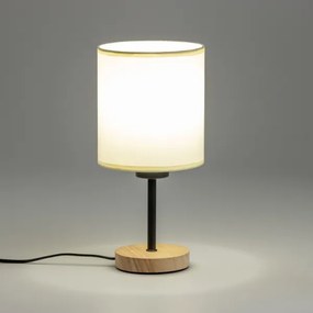 Brilagi - Lampada da tavolo NUBILA WOOD 1xE27/25W/230V quercia/nero/color crema