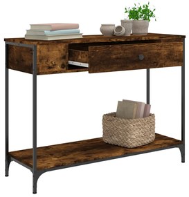 Tavolino consolle rovere fumo 100x34,5x75cm legno multistrato