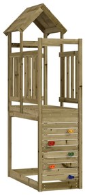 Torre Da Gioco Con Arrampicata 53x110x214 Cm İn Pino Impregnato /