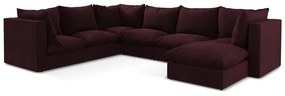 Divano angolare burgundy (con penisola a sinistra/a U) Manao – Makamii