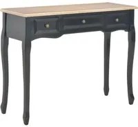 280046 Dressing Console Table with 3 Drawers Black 280046