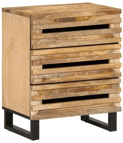 Comodino 50x34x62 Cm İn Legno Massello Di Mango Grezzo /
