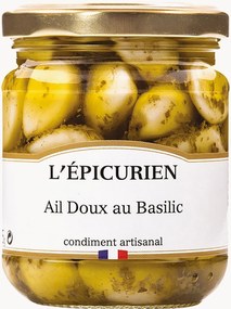 Vasetto di marmellata aglio dolce e basilico