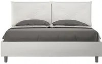 Letto matrimoniale contenitore imbottito 160x200 similpelle bianco Appia