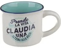 Tazzina caffè con nome Claudia in gres porcellanato