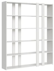 Libreria 178x204h cm in legno Bianco Frassino con 6 ripiani - KATO A
