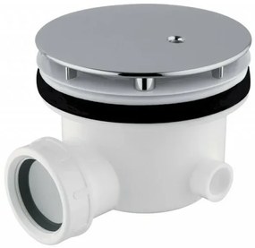 Piletta Sifonata per Piatto Doccia con Coperchio Cromato Ispezionabile Diam.90 mm