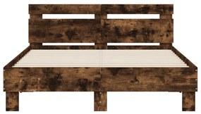 Giroletto con testiera rovere fumo 135x190 cm legno multistrato